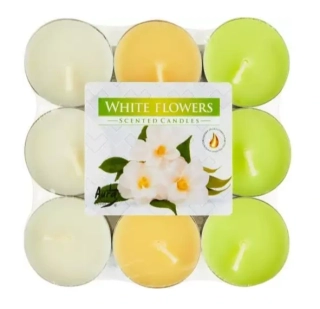 Bispol čajové svíčky white flower p15-179 18ks